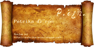 Petrika Áron névjegykártya